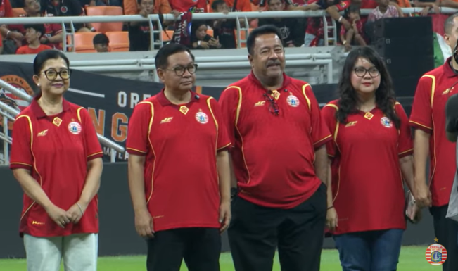 Gubernur DKI Jakarta Pramono Anung dalam launching skuat Persija Jakarta untuk Super League 2026/2026 di JIS, Jakarta, Sabtu (26/7/2025). [YouTube]
